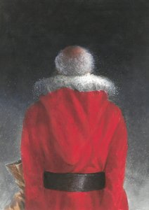 Hombre con abrigo rojo (vista trasera)